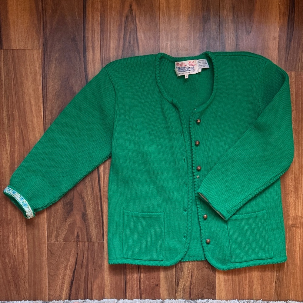 Tally Ho Emerald Green Knit Button-Front Cardigan